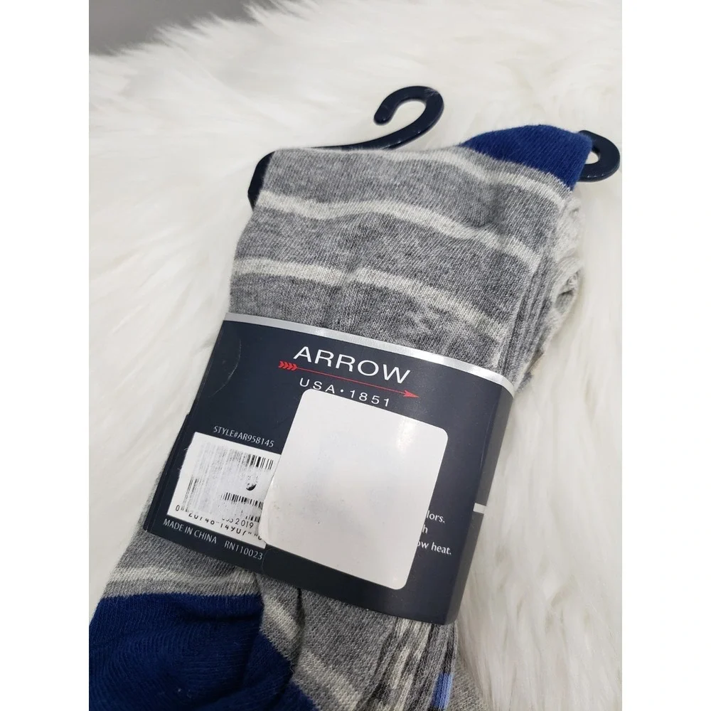 NEW Arrow Brand Tall Crew Cut Socks 2000s Dress Socks Striped Colorful Men 10-13